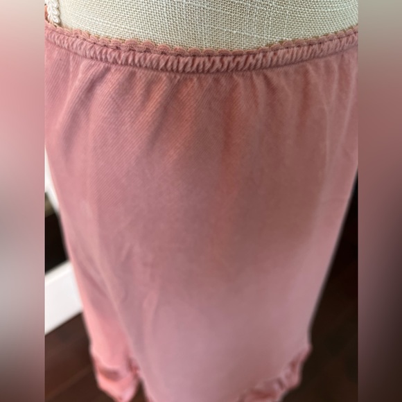 ANTHROPOLOGIE elastic-waist skirt with ruffles, coral, size S - Picture 3 of 7